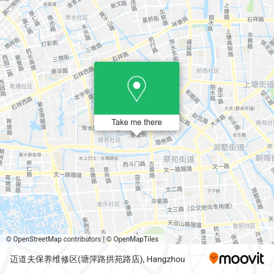 迈道夫保养维修区(塘萍路拱苑路店) map