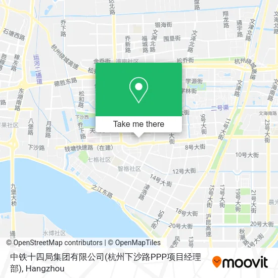 中铁十四局集团有限公司(杭州下沙路PPP项目经理部) map