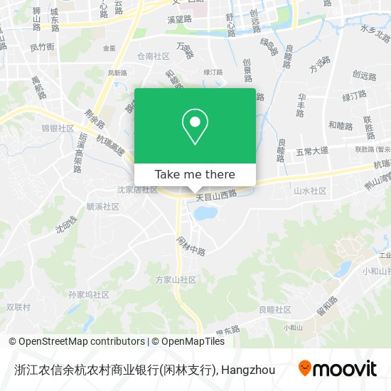 浙江农信余杭农村商业银行(闲林支行) map