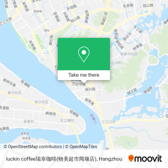 luckin coffee瑞幸咖啡(物美超市闻堰店) map