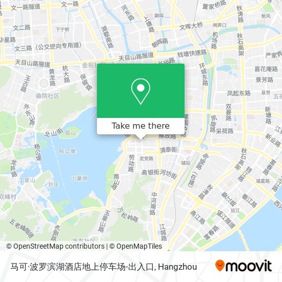 马可·波罗滨湖酒店地上停车场-出入口 map
