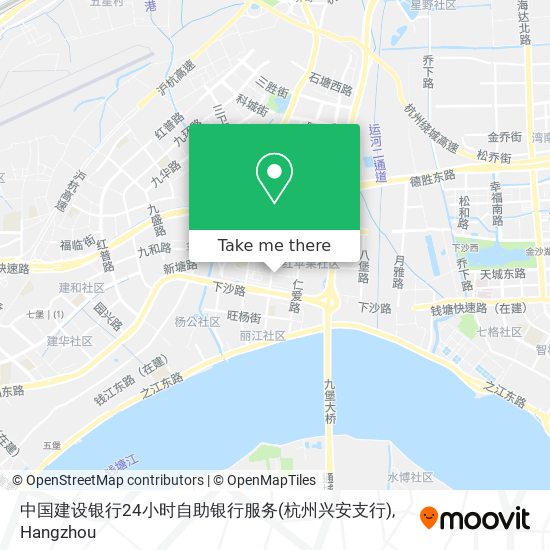 中国建设银行24小时自助银行服务(杭州兴安支行) map