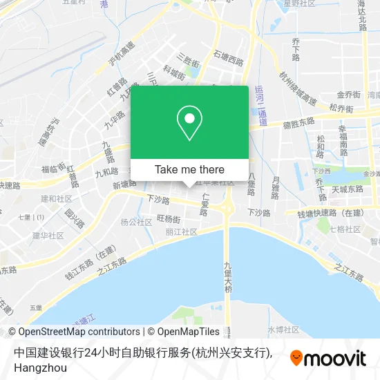 中国建设银行24小时自助银行服务(杭州兴安支行) map