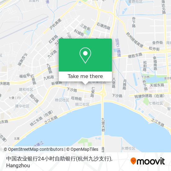 中国农业银行24小时自助银行(杭州九沙支行) map