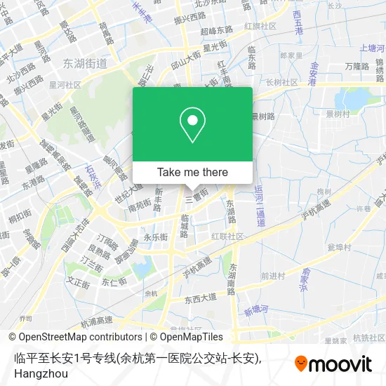临平至长安1号专线(余杭第一医院公交站-长安) map
