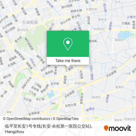 临平至长安1号专线(长安-余杭第一医院公交站) map