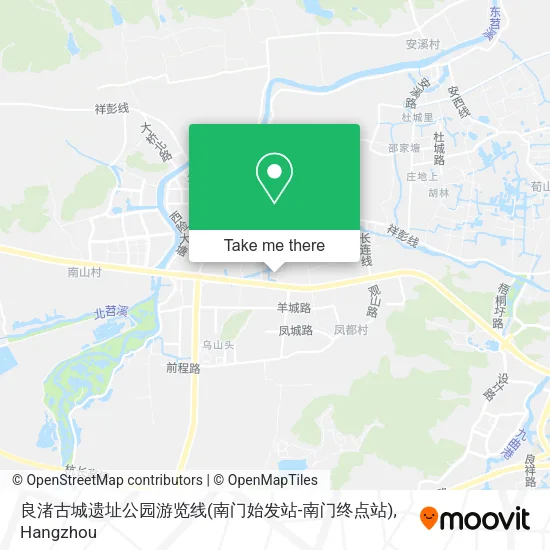 良渚古城遗址公园游览线(南门始发站-南门终点站) map