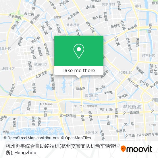 杭州办事综合自助终端机(杭州交警支队机动车辆管理所) map