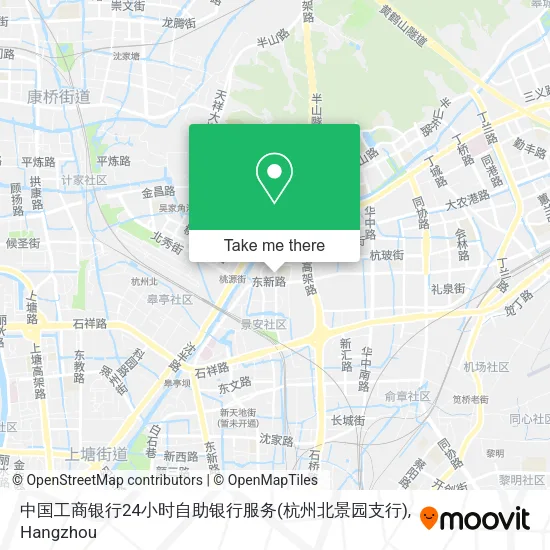 中国工商银行24小时自助银行服务(杭州北景园支行) map