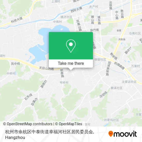 杭州市余杭区中泰街道幸福河社区居民委员会 map