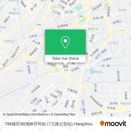 788路区间(地铁乔司站-汀兰路公交站) map