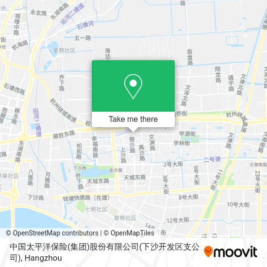 中国太平洋保险(集团)股份有限公司(下沙开发区支公司) map