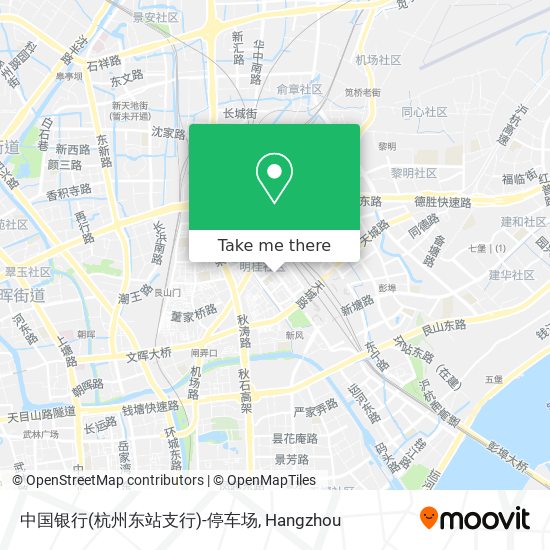中国银行(杭州东站支行)-停车场 map