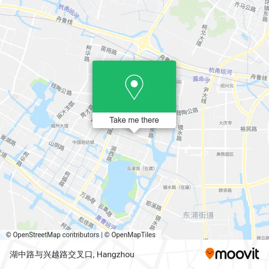 湖中路与兴越路交叉口 map