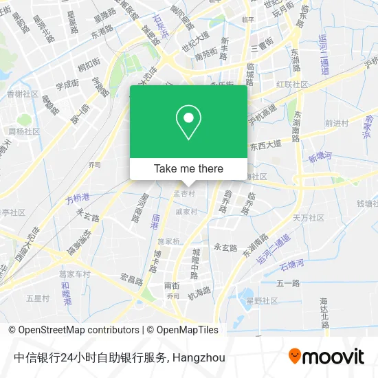 中信银行24小时自助银行服务 map