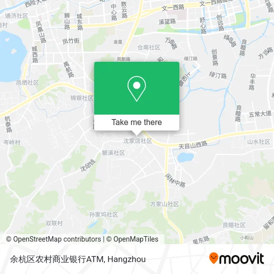 余杭区农村商业银行ATM map