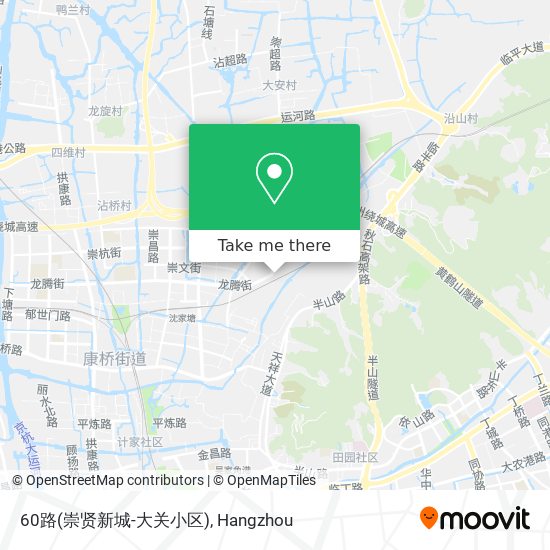 60路(崇贤新城-大关小区) map