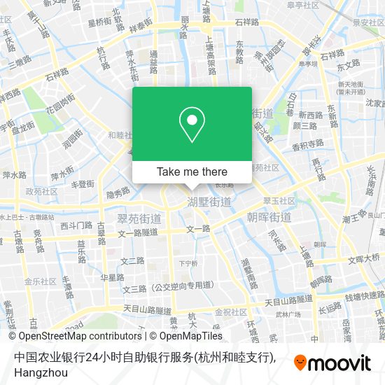 中国农业银行24小时自助银行服务(杭州和睦支行) map