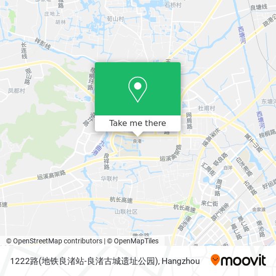 1222路(地铁良渚站-良渚古城遗址公园) map