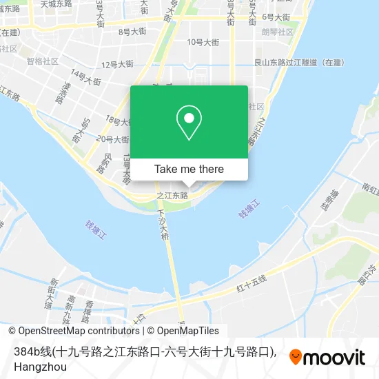 384b线(十九号路之江东路口-六号大街十九号路口) map