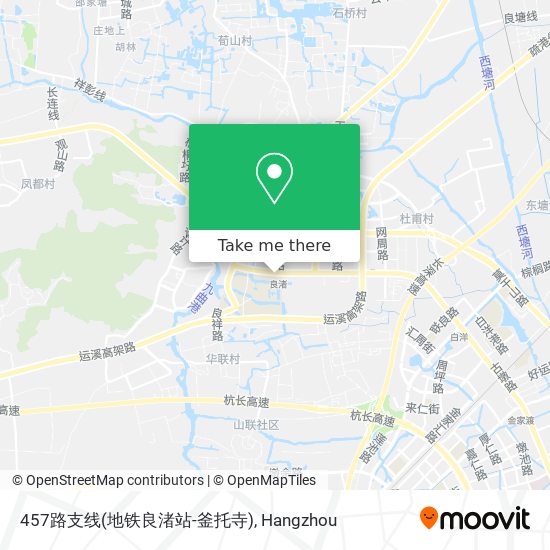 457路支线(地铁良渚站-釜托寺) map