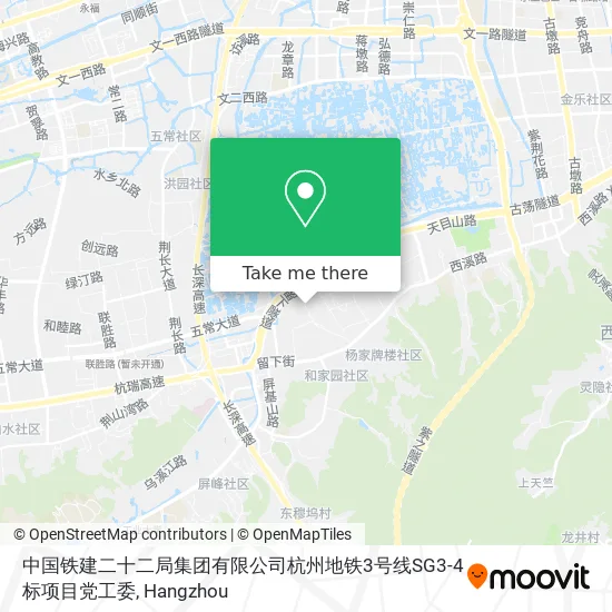 中国铁建二十二局集团有限公司杭州地铁3号线SG3-4标项目党工委 map