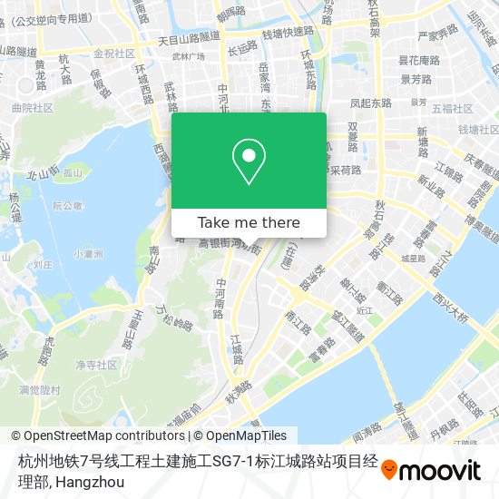 杭州地铁7号线工程土建施工SG7-1标江城路站项目经理部 map