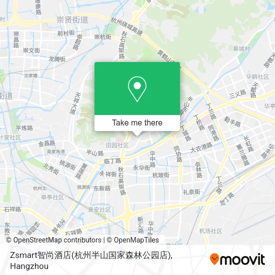 Zsmart智尚酒店(杭州半山国家森林公园店) map