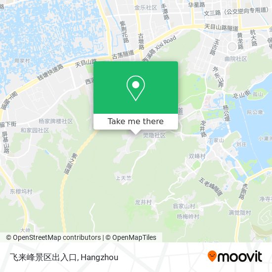 飞来峰景区出入口 map