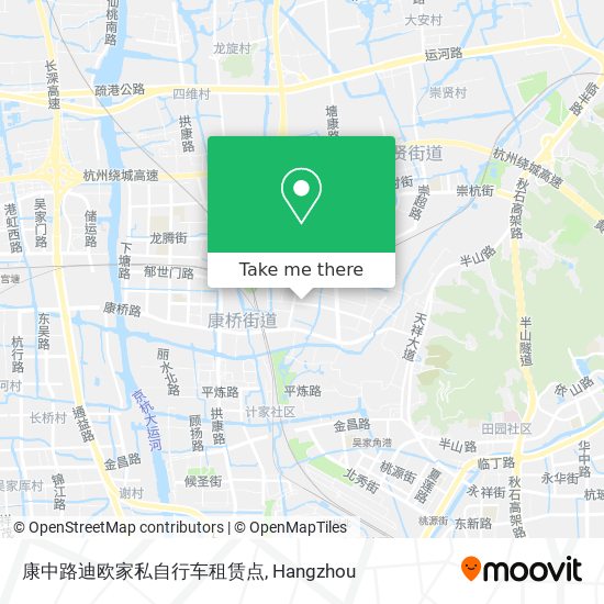 康中路迪欧家私自行车租赁点 map