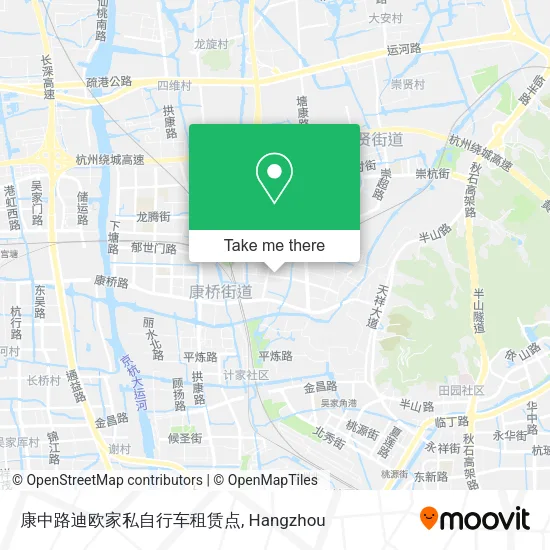 康中路迪欧家私自行车租赁点 map