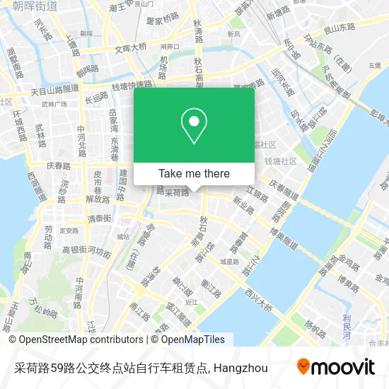 采荷路59路公交终点站自行车租赁点 map