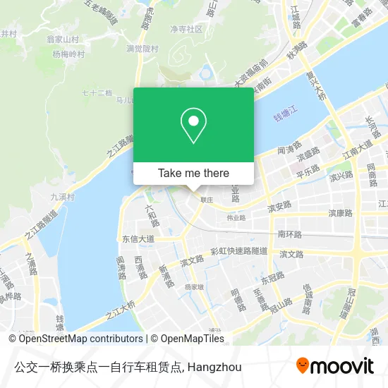 公交一桥换乘点一自行车租赁点 map