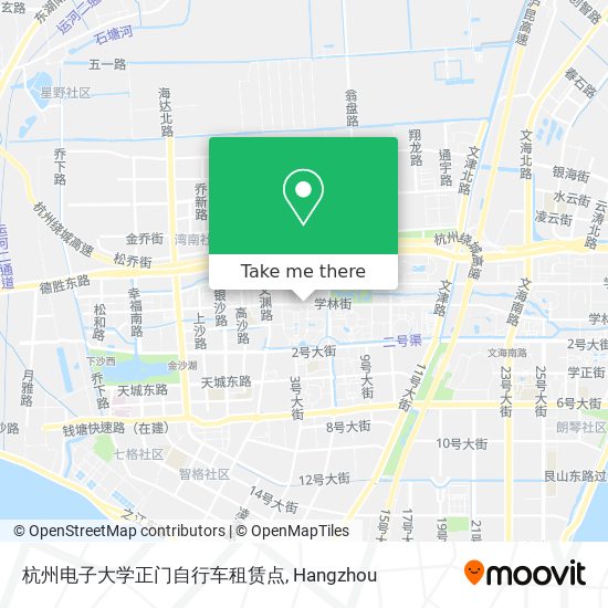 杭州电子大学正门自行车租赁点 map