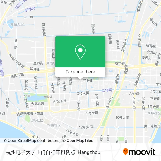 杭州电子大学正门自行车租赁点 map