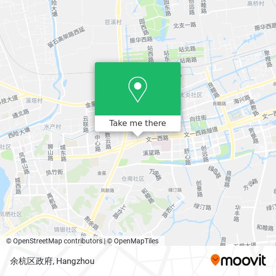 余杭区政府 map