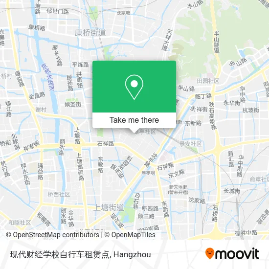 现代财经学校自行车租赁点 map