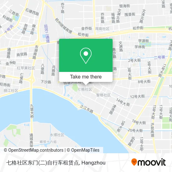 七格社区东门(二)自行车租赁点 map