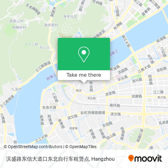 滨盛路东信大道口东北自行车租赁点 map