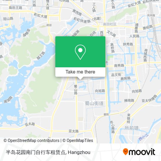 半岛花园南门自行车租赁点 map