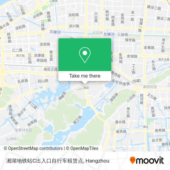 湘湖地铁站C出入口自行车租赁点 map