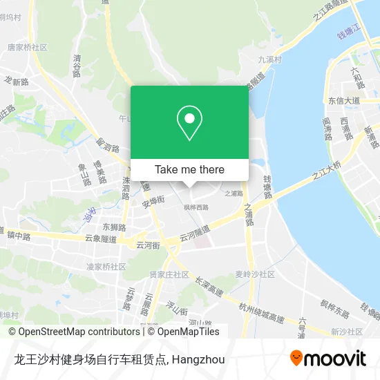 龙王沙村健身场自行车租赁点 map