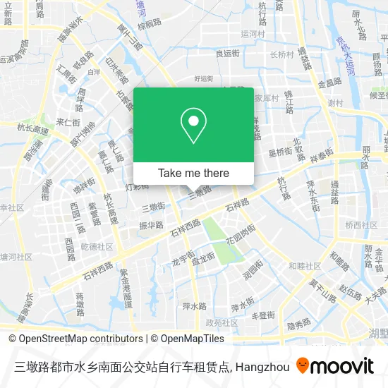 三墩路都市水乡南面公交站自行车租赁点 map