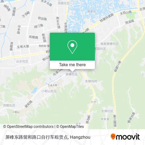 屏峰东路留和路口自行车租赁点 map