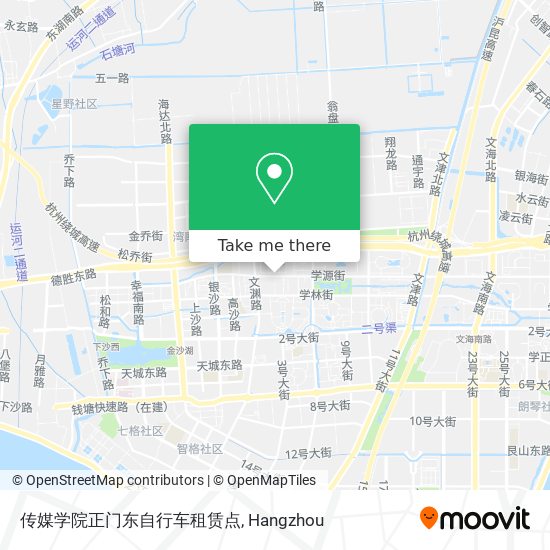 传媒学院正门东自行车租赁点 map