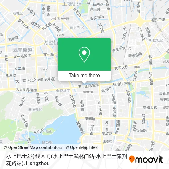 水上巴士2号线区间(水上巴士武林门站-水上巴士紫荆花路站) map