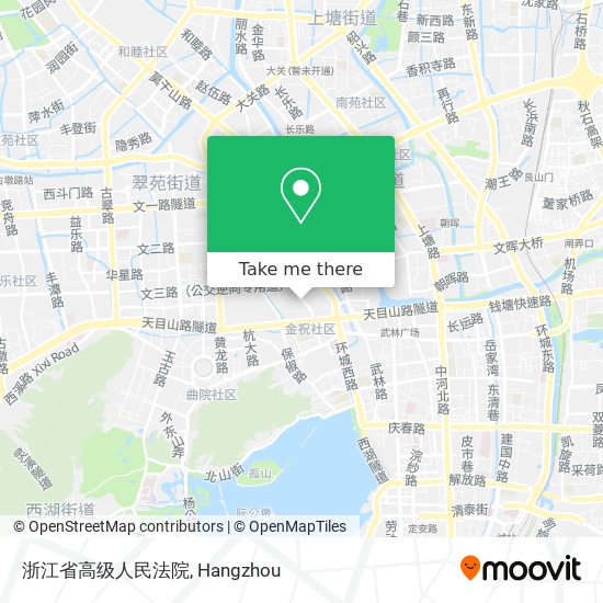 浙江省高级人民法院 map