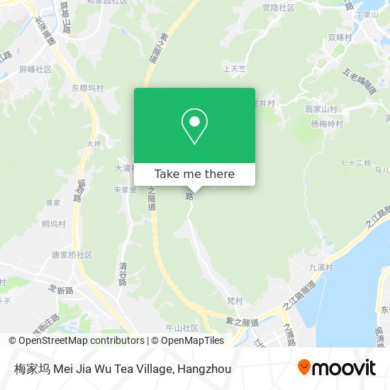 梅家坞 Mei Jia Wu Tea Village map