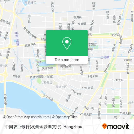 中国农业银行(杭州金沙湖支行) map