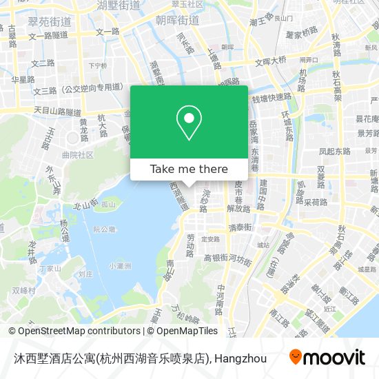 沐西墅酒店公寓(杭州西湖音乐喷泉店) map